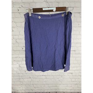 GHOST Made In England Purple Elastic Waist 100% Rayon Short Faux Wrap Skirt S